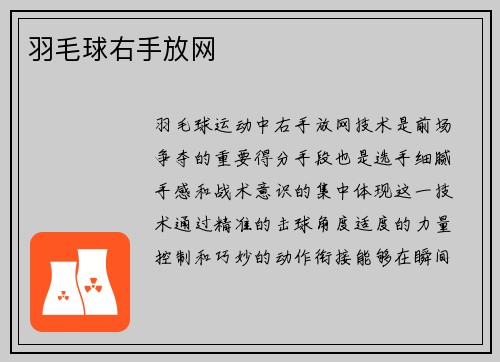 羽毛球右手放网